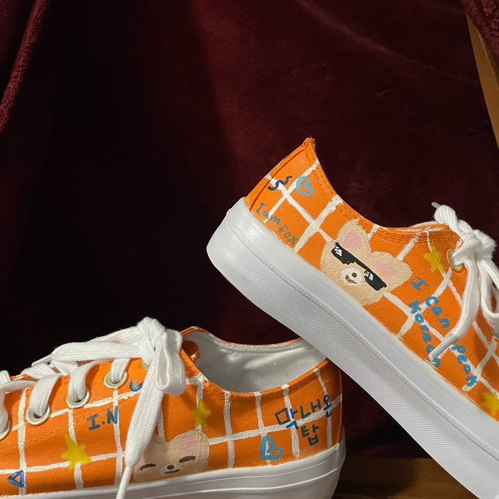 Stray kids Yang Jeongin inspired skzoo painted shoes